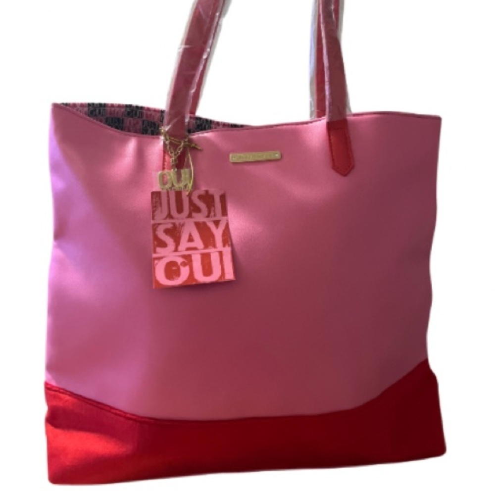 NWT Juicy Couture Just Say OUI Pink & Red Tote Bag